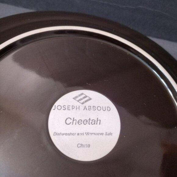 3rd Set of 2 Joseph Abboud Cheetah Dinner Plates 11" Brown Leopard Animal Print - Picture 6 of 10